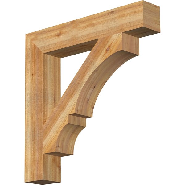 Ekena Millwork Balboa Block Rough Sawn Bracket, Western Red Cedar, 6"W x 36"D x 36"H BKT06X36X36BOA05RWR - main